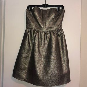 Aqua Silver Metallic Cocktail Dress